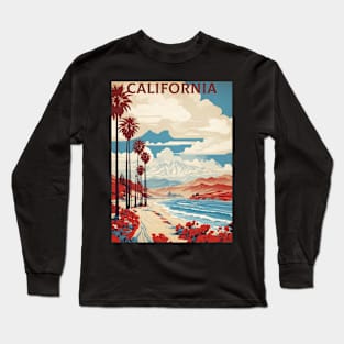 California United States of America Travel Vintage Poster Long Sleeve T-Shirt